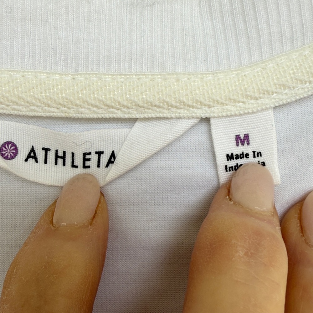 Athleta Topanga White Pullover Fitted Jersey Dress Size Medium - Picture 2 of 15